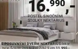 Möbelix Postel snočními stolky Nektarius nabídka