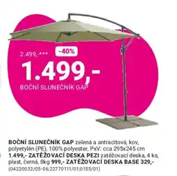 Möbelix Boční slunečník Gap nabídka