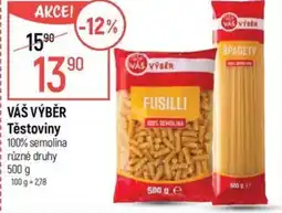 Globus VÁŠ VÝBĚR Těstoviny nabídka