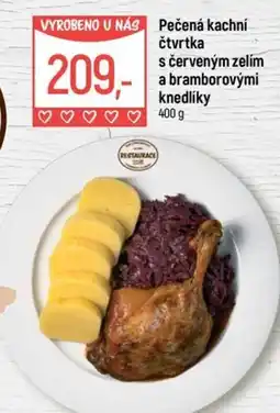 Globus Pečená kachní čtvrtka s červeným zelím a bramborovými knedlíky nabídka