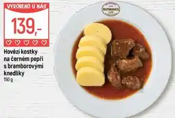 Globus Hovězí kostky na černém pepři s bramborovými knedlíky nabídka