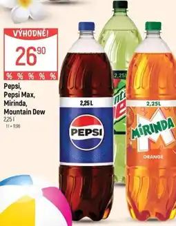 Globus Pepsi, Pepsi Max, Mirinda, Mountain Dew nabídka