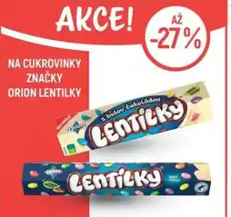 Globus Na cukrovinky značky orion lentilky nabídka