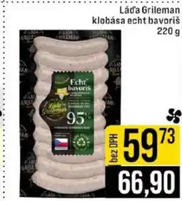 Jip Láďa Grileman klobása echt bavoriš nabídka