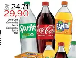 Jip Coca-Cola různé druhy Fanta různé druhy Sprite nabídka