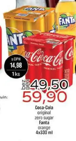Jip Coca-Cola original zero sugar Fanta orange nabídka