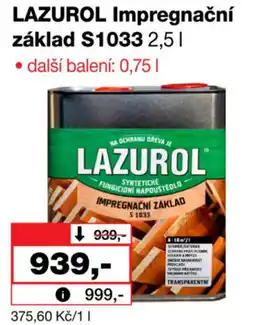 Barvy a laky drogerie LAZUROL Impregnační základ S1033 nabídka