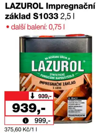 LAZUROL Impregnační základ S1033