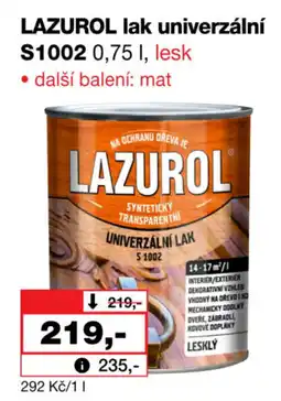 Barvy a laky drogerie LAZUROL lak univerzální S1002 nabídka