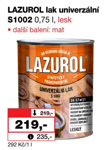 Barvy a laky drogerie LAZUROL lak univerzální S1002 nabídka