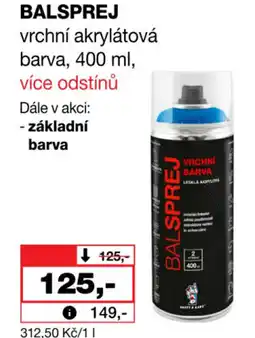 Barvy a laky drogerie BALSPREJ vrchní akrylátová barva nabídka