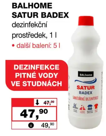 Barvy a laky drogerie BALHOME Satur badex dezinfekční prostředek nabídka