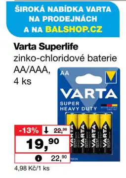 Barvy a laky drogerie Varta Superlife nabídka