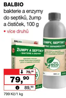 Barvy a laky drogerie BALBIO bakterie a enzymy do septiků, žump a čističek nabídka