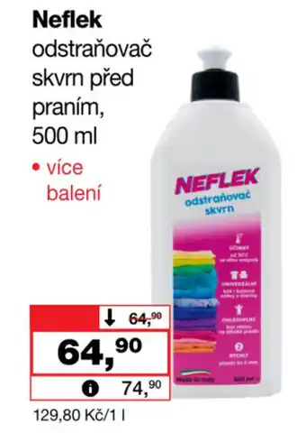 Barvy a laky drogerie Neflek odstraňovač skvrn před praním nabídka