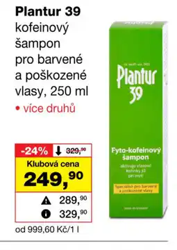 Barvy a laky drogerie Plantur 39 kofeinový šampon pro barvené a poškozené vlasy nabídka