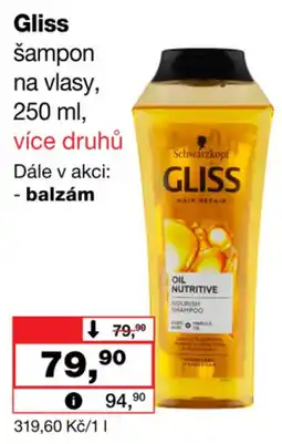 Barvy a laky drogerie Gliss šampon na vlasy nabídka