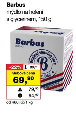 Barvy a laky drogerie Barbus mýdlo na holení s glycerinem nabídka