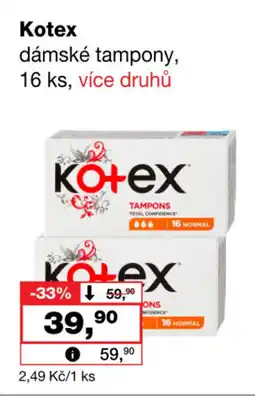 Barvy a laky drogerie Kotex dámské tampony nabídka