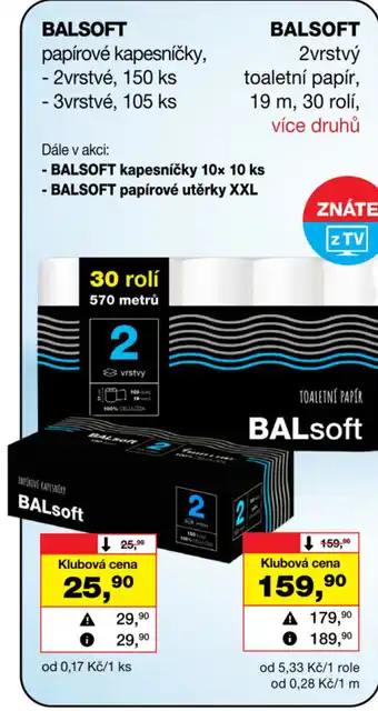 Barvy a laky drogerie BALSOFT papírové kapesníčky nabídka