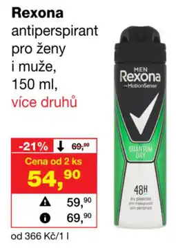 Barvy a laky drogerie Rexona antiperspirant pro ženy i muže nabídka
