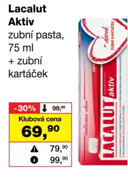 Barvy a laky drogerie Lacalut Aktiv zubní pasta, + zubní kartáček nabídka