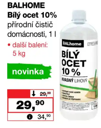 Barvy a laky drogerie BALHOME Bílý ocet 10% přírodní čistič domácnosti nabídka