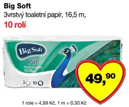 Barvy a laky drogerie Big Soft 3vrstvý toaletní papír nabídka