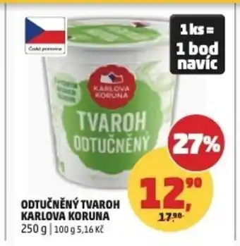 Penny Market Odtučněný tvaroh Karlova Koruna nabídka