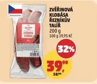 Penny Market Zvěřinová klobása Řezníkův Talíř nabídka