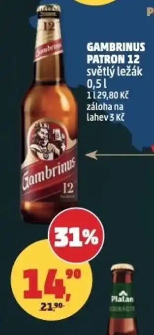 Penny Market Gambrinus patron 12 světlý ležák nabídka