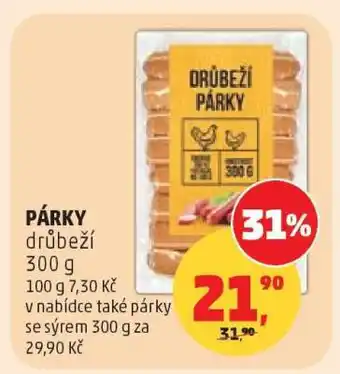 Penny Market PÁRKY drůbeží 300 g nabídka