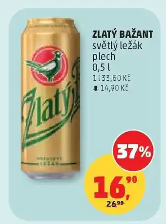 Penny Market ZLATÝ BAŽANT světlý ležák plech nabídka