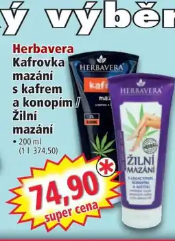 Norma Herbavera Kafrovka mazání s kafrem a konopím / Žilní mazání nabídka