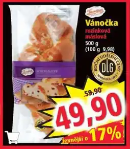 Norma Vánočka rozinková máslová nabídka