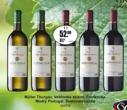 Adam Müller Thurgau, Veltlínské zelené, Frankovka, Modrý Portugal, Svatovavřinecké nabídka