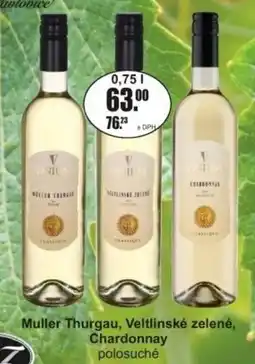 Adam Muller Thurgau, Veltlínské zelené, Chardonnay nabídka