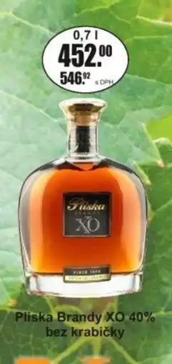 Adam Pliska Brandy XO 40% bez krabičky nabídka