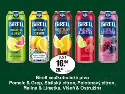 Adam Birell nealkoholické pivo Pomelo & Grep, Sicilský citron, Polotmavý citron, Malina & Limetka, Višeň & Ostružina nabídka