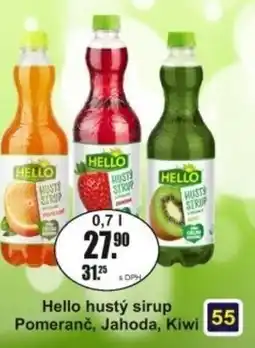 Adam Hello hustý sirup Pomeranč, Jahoda, Kiwi nabídka
