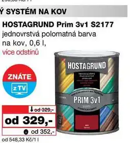 Barvy a laky drogerie HOSTAGRUND Prim 3v1 S2177 jednovrstvá polomatná barva na kov nabídka