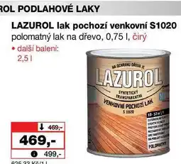 Barvy a laky drogerie LAZUROL lak pochozí venkovní S1020 polomatný lak na dřevo nabídka