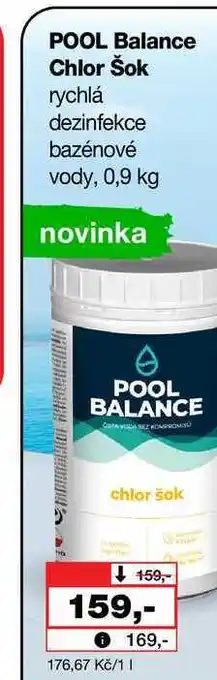 Barvy a laky drogerie POOL Balance Chlor Šok rychlá dezinfekce bazénové vody nabídka