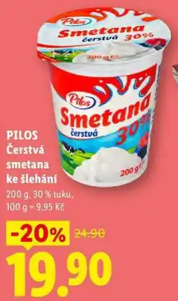 Lidl PILOS Čerstvá smetana ke šlehání nabídka