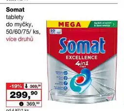 Barvy a laky drogerie Somat tablety do myčky, 50/60/75/ ks nabídka