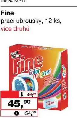 Barvy a laky drogerie Fine prací ubrousky, 12 ks nabídka