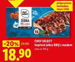Lidl CHEF SELECT Vepřová žebra BBQ s medem, cena za nabídka