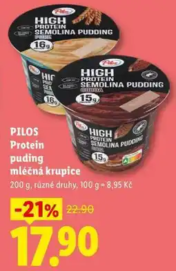 Lidl PILOS Protein puding mléčná krupic nabídka