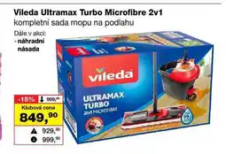 Barvy a laky drogerie Vileda Ultramax Turbo Microfibre 2v1 kompletní sada mopu na podlahu nabídka