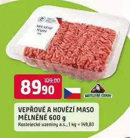 Trefa KOSTELECKÉ UZENINY VEPŘOVÉ A HOVĚZÍ MASO MĚLNĚNÉ nabídka